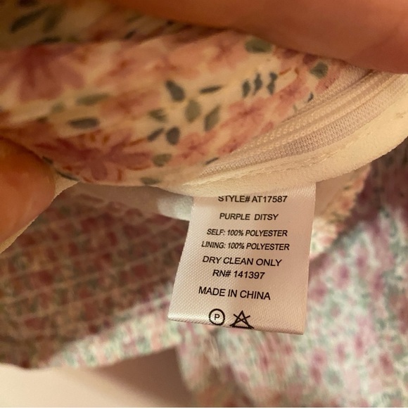 ASTR The Label • Long Sleeve Plisse Cross Bust Top Purple Ditzy • Size M • NWT - Picture 7 of 8